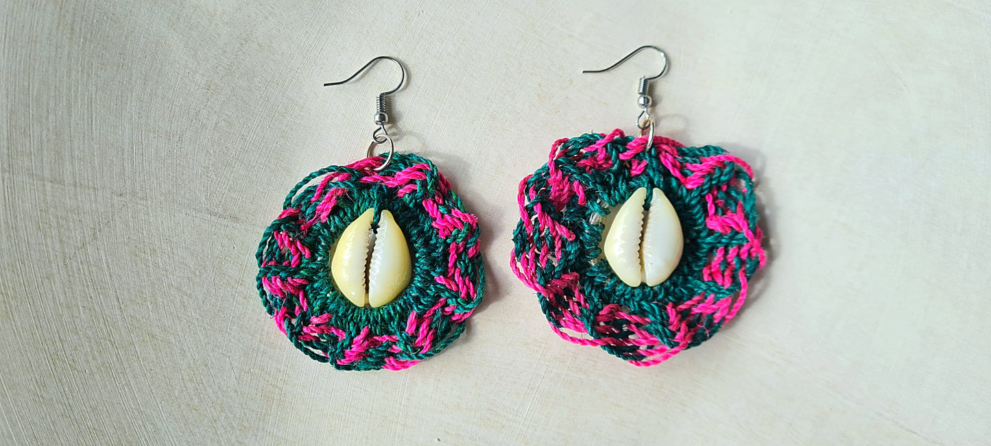 Sepik Cowrie Earrings - Tropical Twist