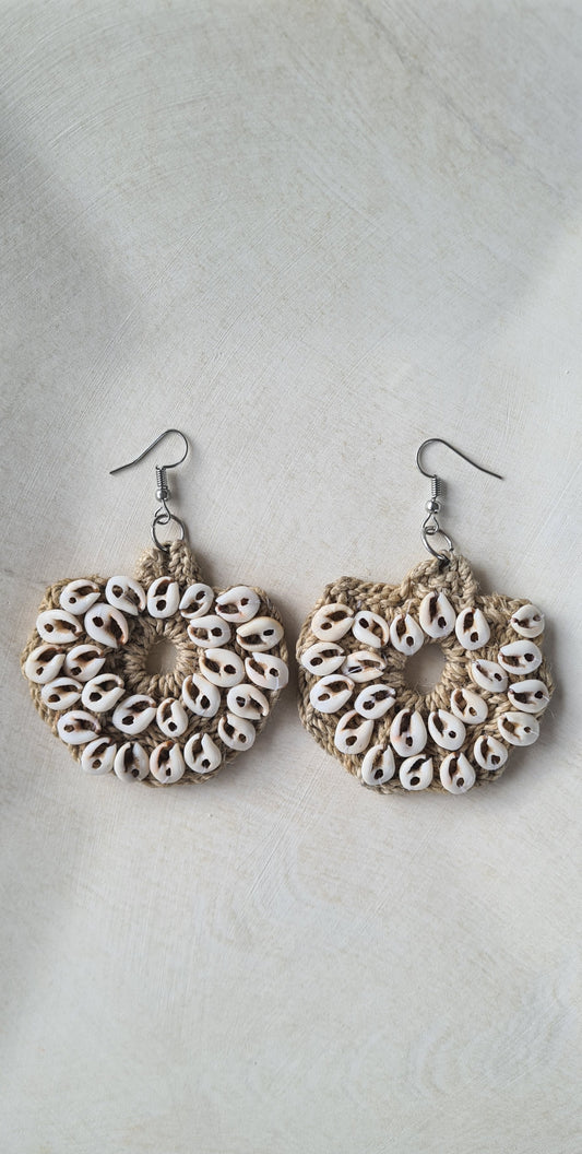 Sepik Tabu Shell Cluster Earrings