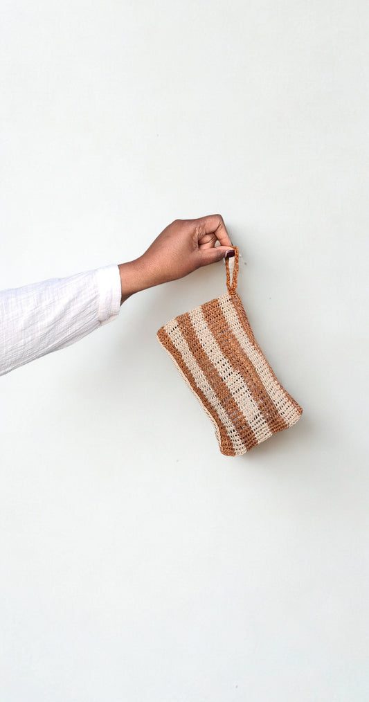 Kambot Bilum Clutch - Sandbar Stripes